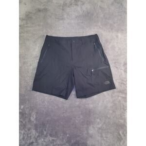 The North Face Sz 36 Packable Shorts Mens Black Logo Stretch Drawstring C24-5